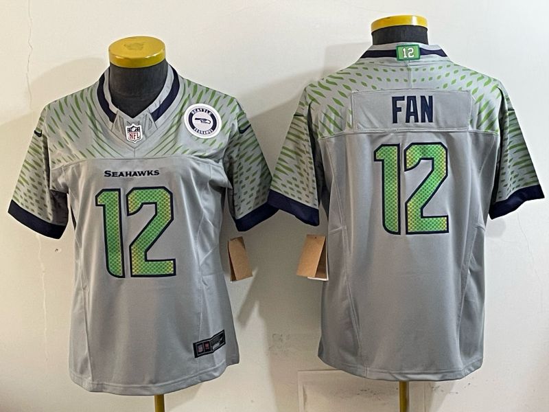 Youth Seattle Seahawks #12 Fan Grey 5th generations 2026 Nike Limited NFL Jersey style 04